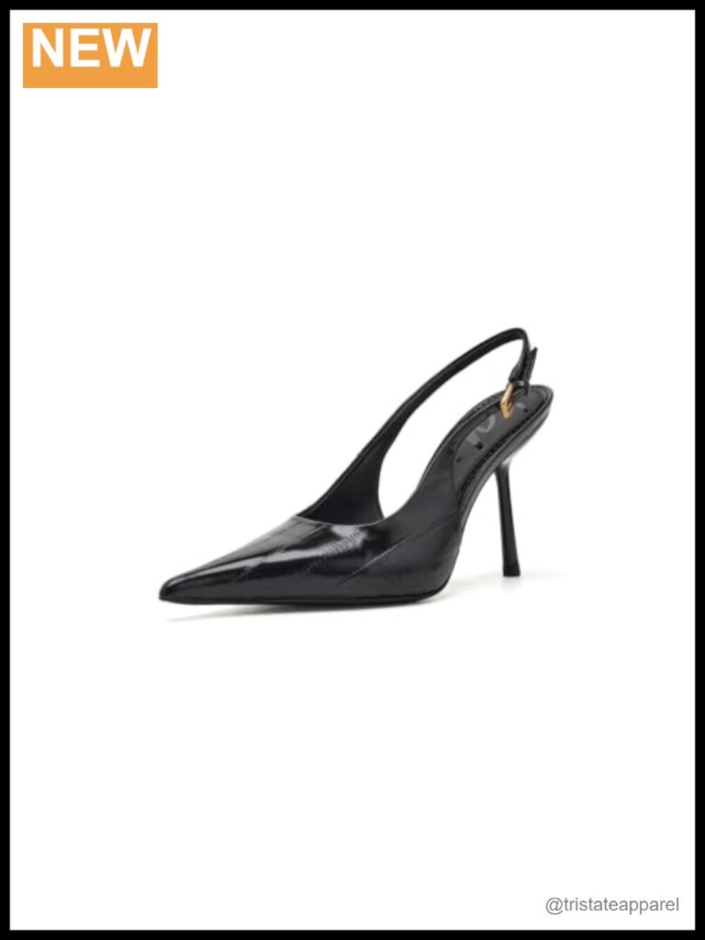 Faux Leather Slingback Stiletto Pumps Pointed Toe Formal Party Heels